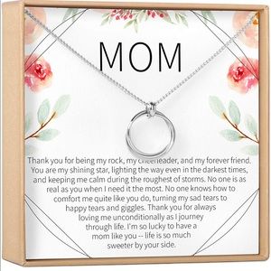 Silver Mom Necklace - Mother's Day Gift, Mother-Daughter Jewelry, Mothers Day,